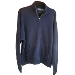 Polo by Ralph Lauren Men's Dark Blue 100% Cotton Zip-Up Sweater Size XL